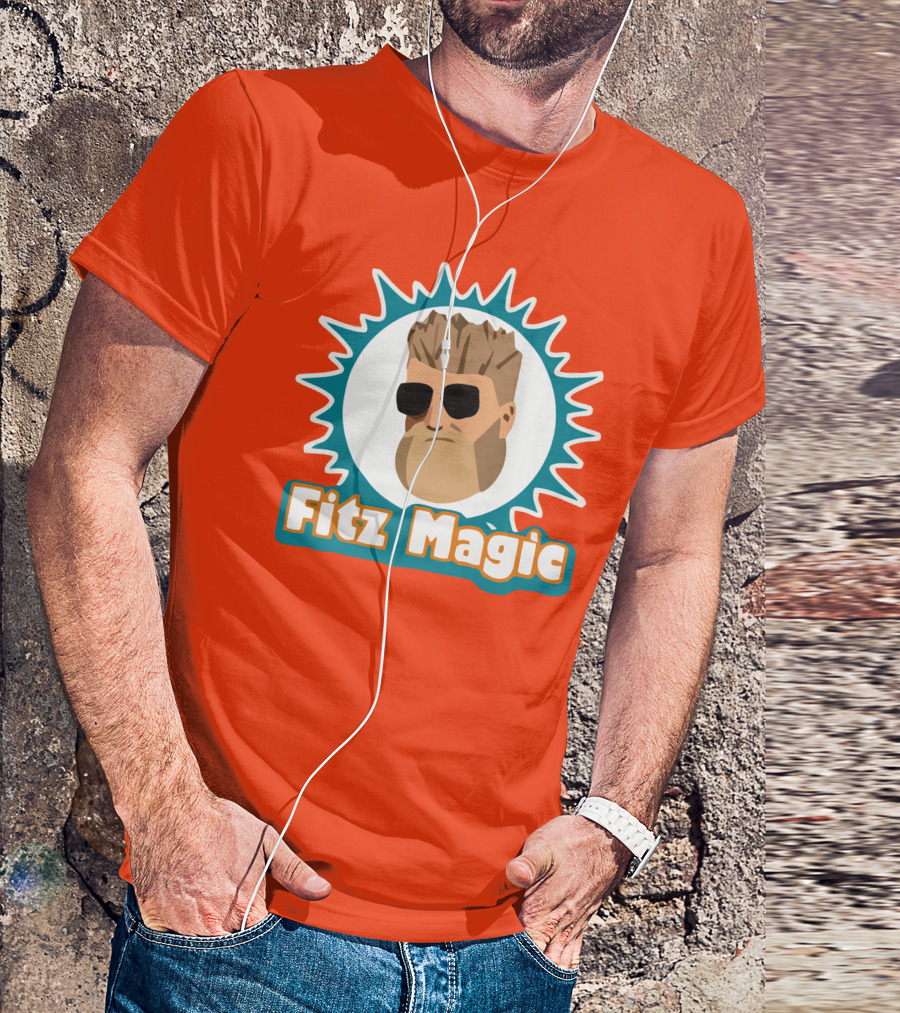 Fitzmagic Miami Dolphins Bearded Icon With Sunglasses T-Shirt