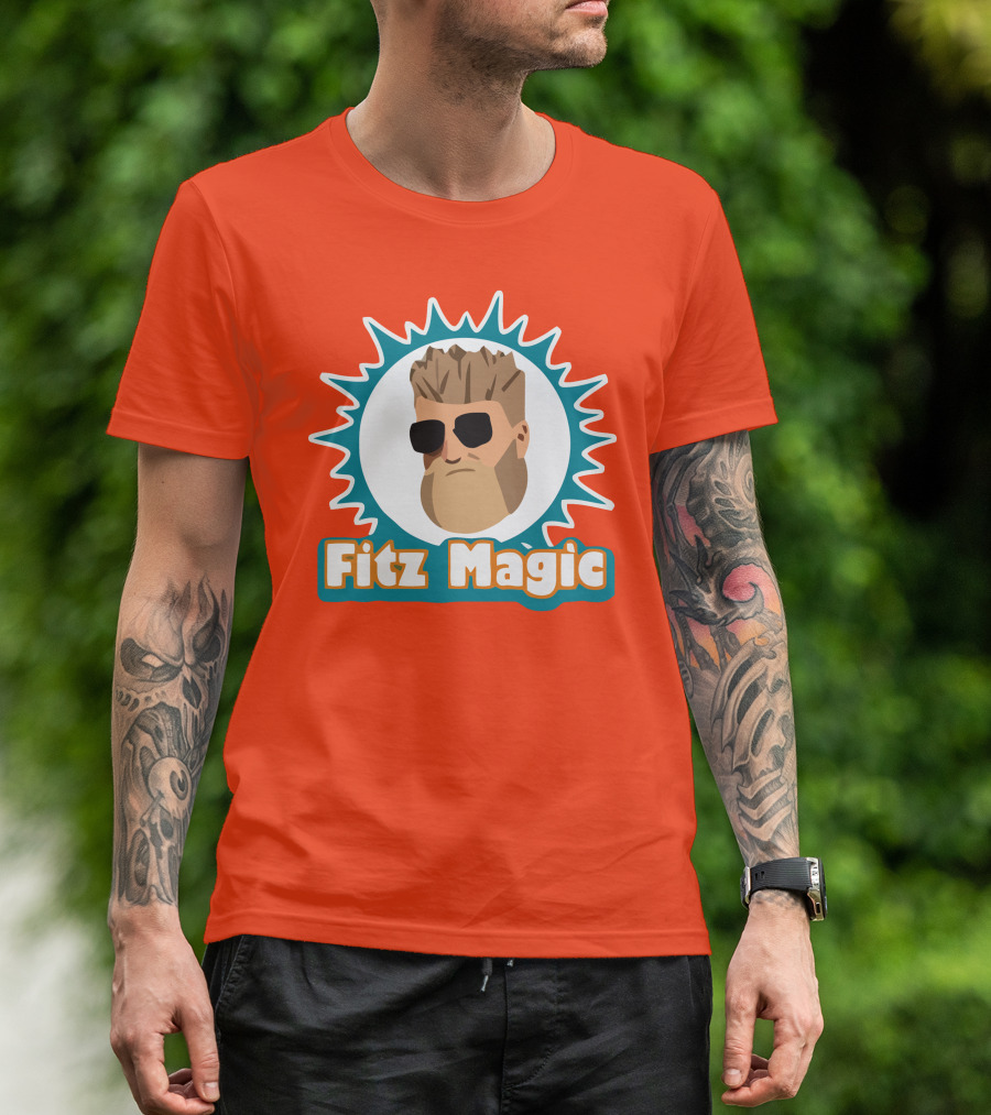 Fitzmagic Miami Dolphins Bearded Icon With Sunglasses T-Shirt