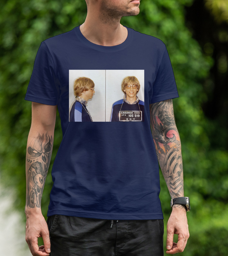 Bill Gates Albuquerque Mugshot 1977 T-Shirt