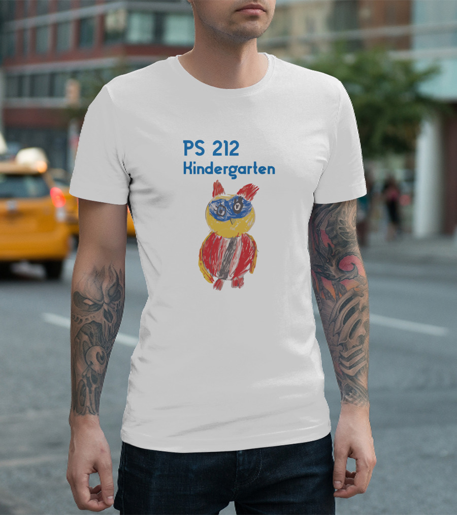 PS 212 Kindergarten Colorful Owl Drawing T-Shirt