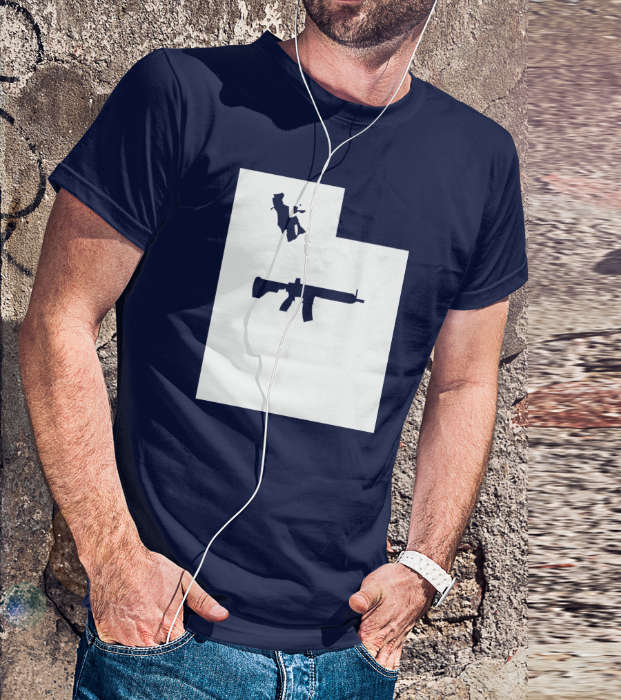 Keep Utah Tactical AR-15 Rifle And Skier In State T-Shirt