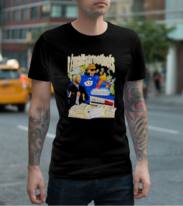 R/wallstreetbets Stonks GameStop Rocket Money Reddit Meme T-Shirt