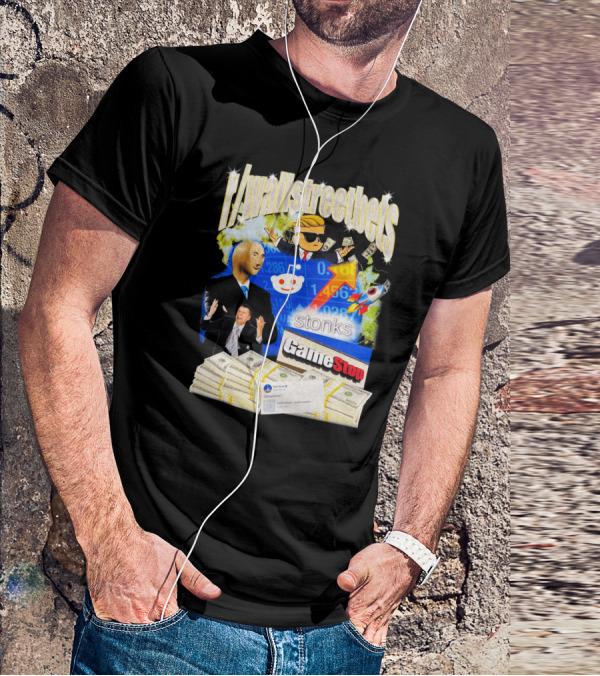 R/wallstreetbets Stonks GameStop Rocket Money Reddit Meme T-Shirt