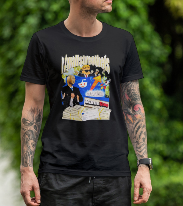 R/wallstreetbets Stonks GameStop Rocket Money Reddit Meme T-Shirt