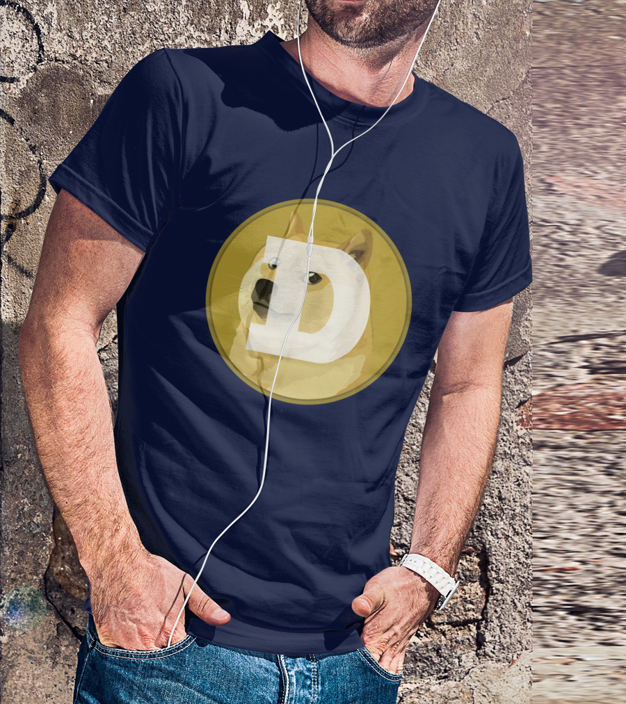 Dogecoin Dog Meme Cryptocurrency Icon D Letter T-Shirt