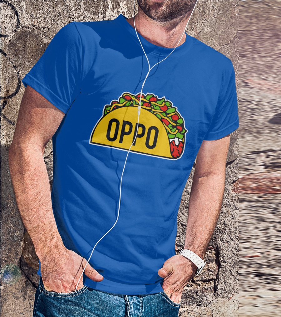 OPPO Taco Graphic On Vibrant Blue Background T-Shirt