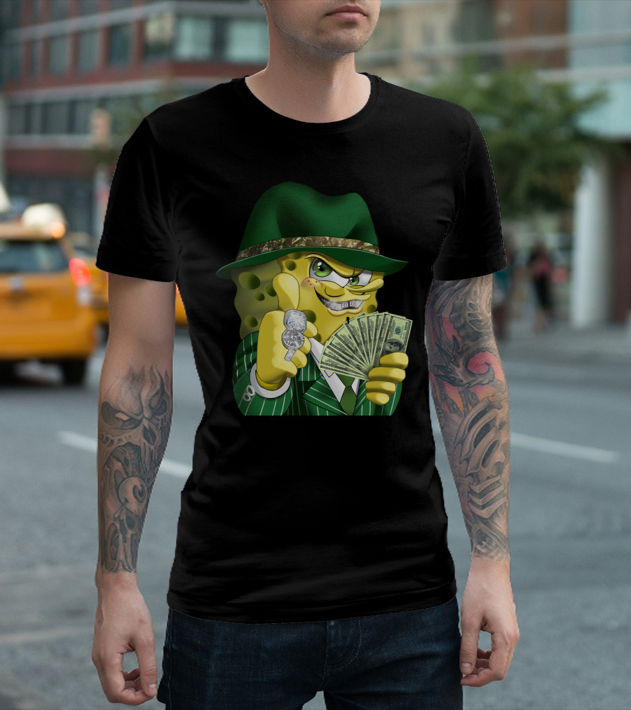 Gangster Spongebob Money and Bling T-Shirt