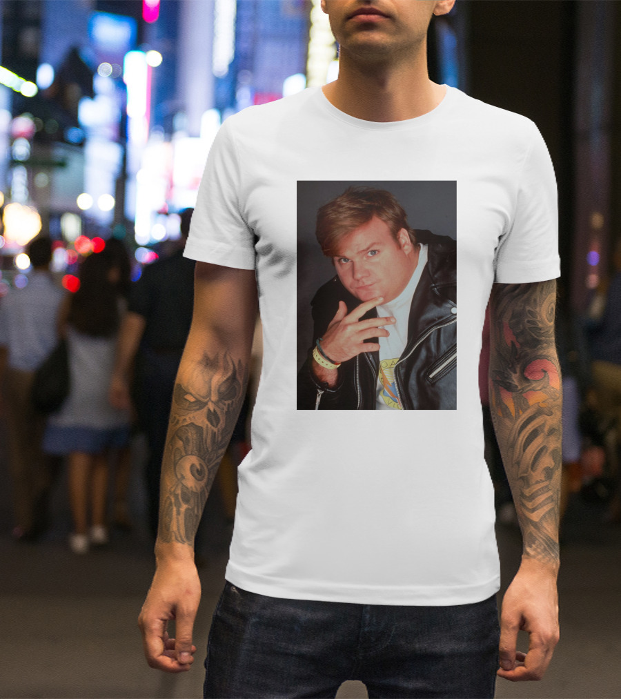 Chris Farley Leather Jacket And Wristbands 90s T-Shirt