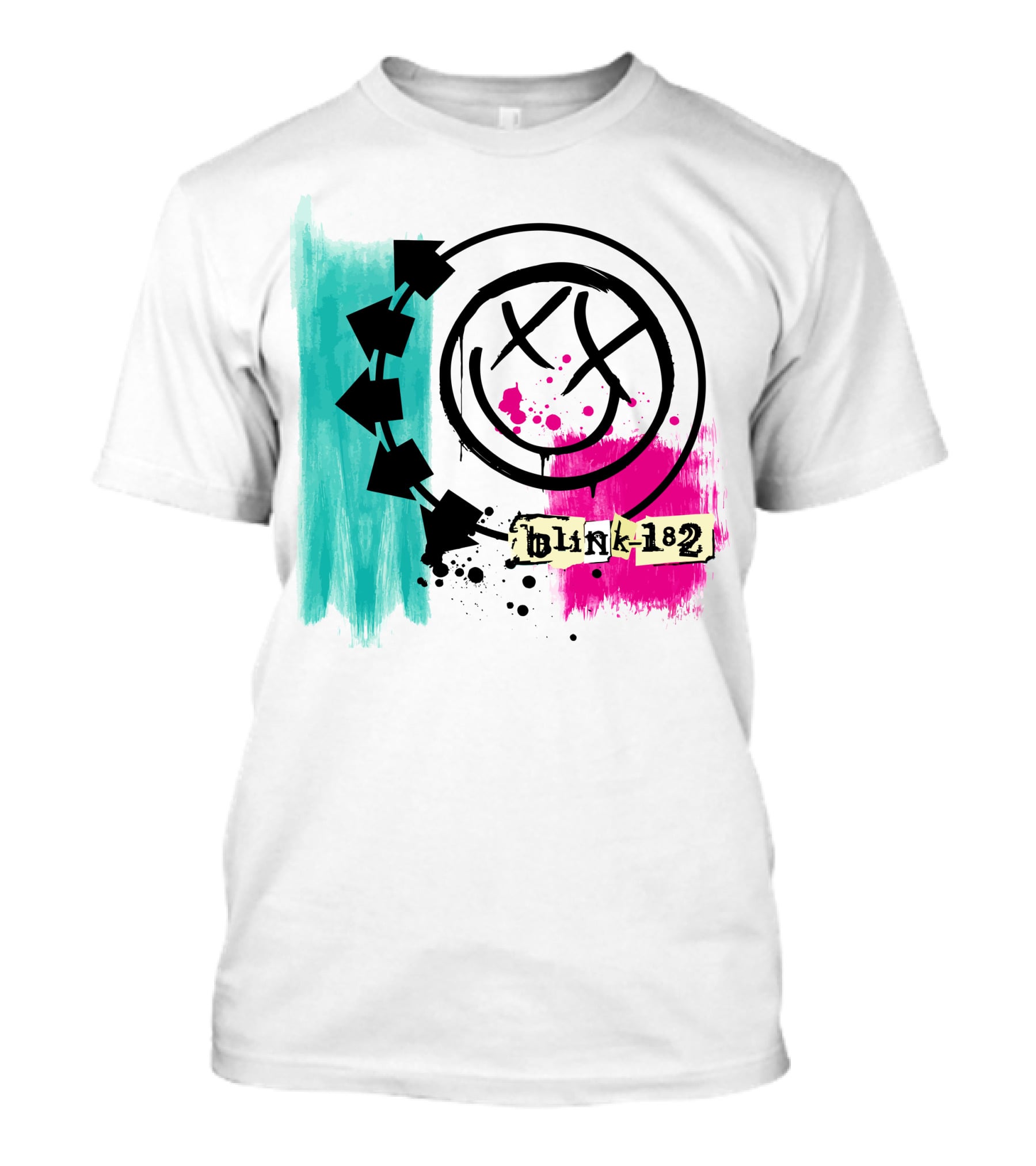 Jack And Sally Blink 182 I Miss You Smile Logo Paint Splatter T-Shirt