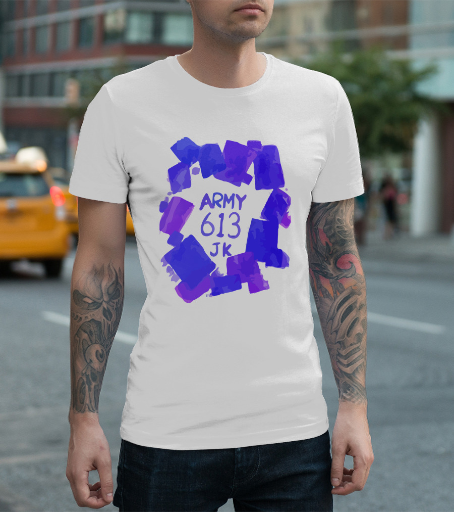 BTS ARMY 613 JK Purple Abstract T-Shirt