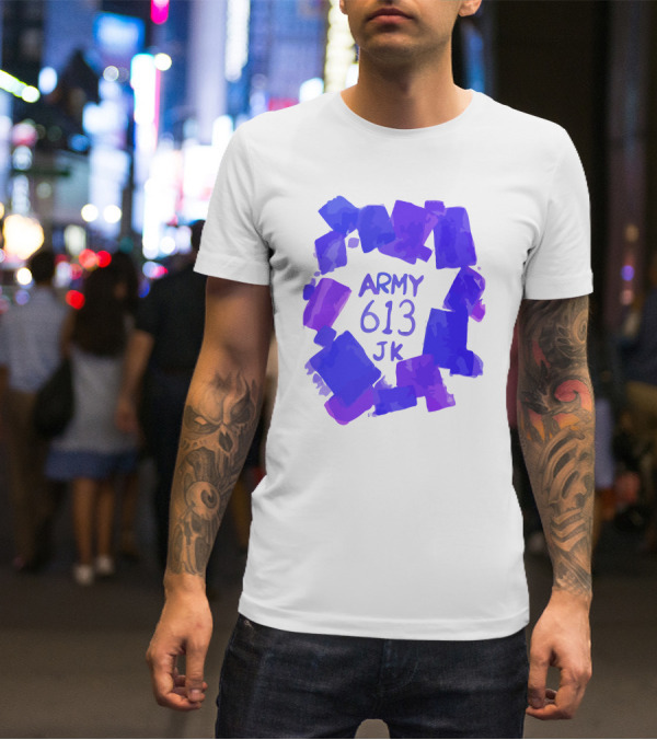 BTS ARMY 613 JK Purple Abstract T-Shirt