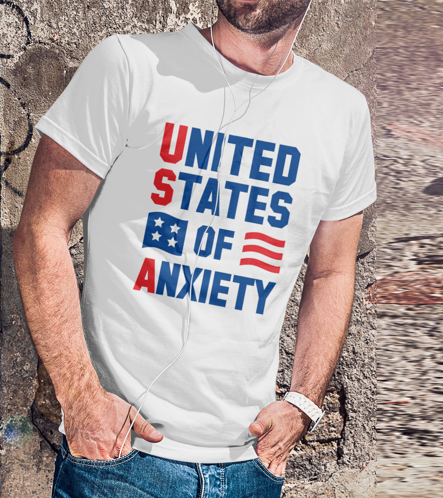 United States Of Anxiety USA Flag T-Shirt