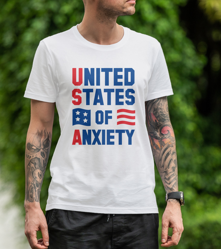 United States Of Anxiety USA Flag T-Shirt