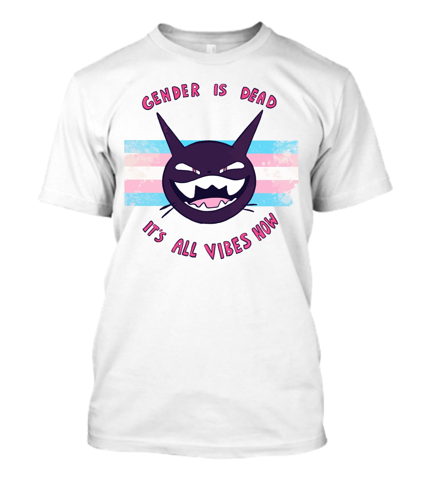 Gender Is Dead It's All Vibes Now Trans Flag Ghost Face T-Shirt