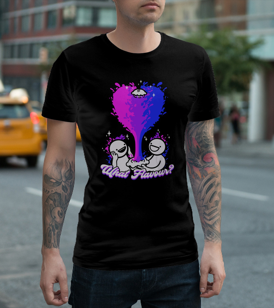 What Flavour? Bi Colorful Abstract Heart Splash T-Shirt