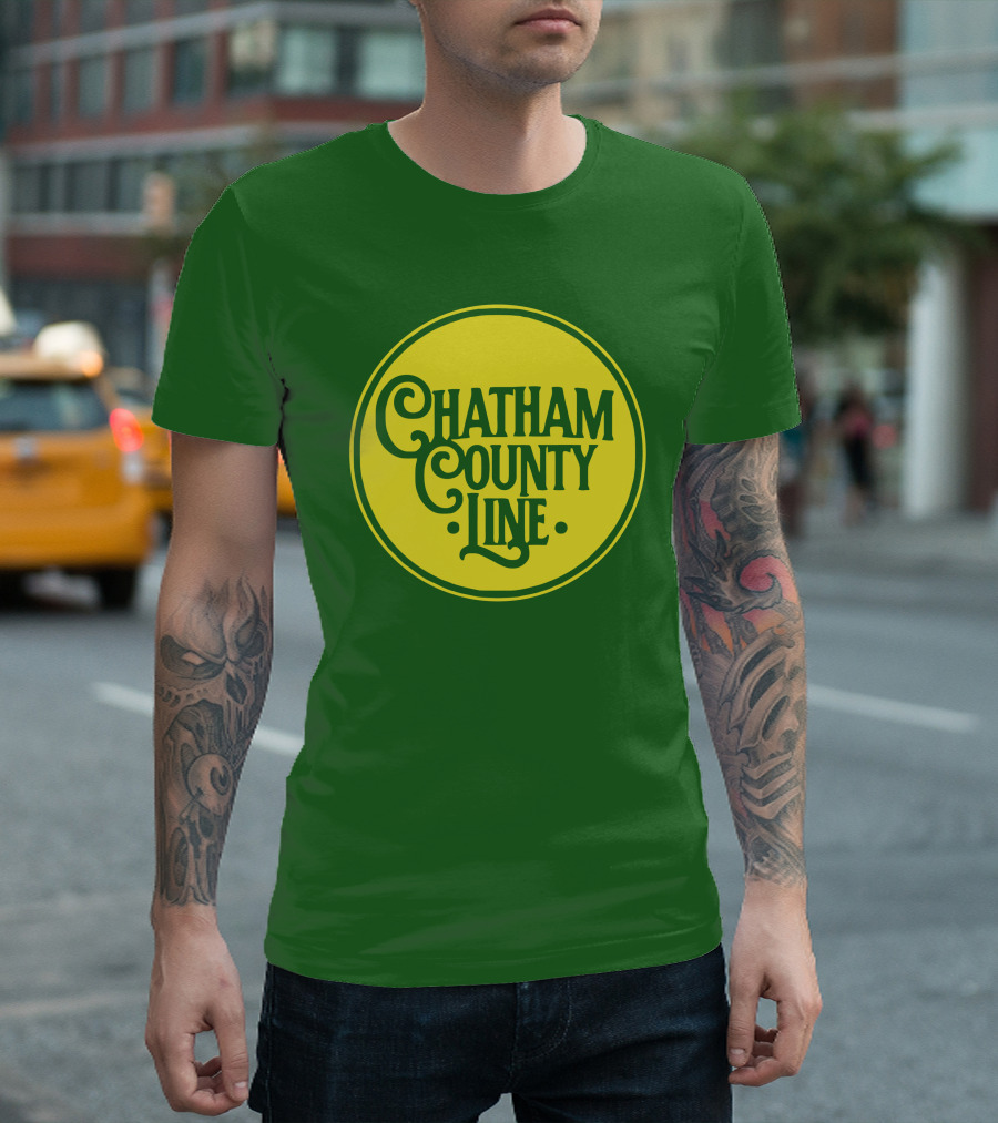 Chatham County Line Vintage Circle Logo on Green Background T-Shirt