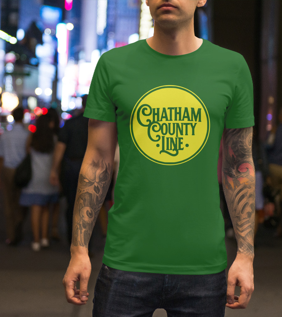 Chatham County Line Vintage Circle Logo On Green Background T-Shirt