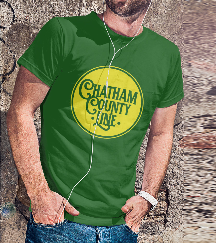 Chatham County Line Vintage Circle Logo On Green Background T-Shirt