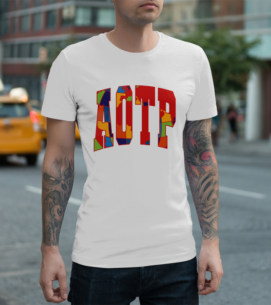 AOTP Bold Multicolor Lettering T-Shirt