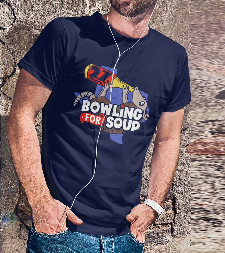 Bowling For Soup 27 Years Armadillo Texas T-Shirt