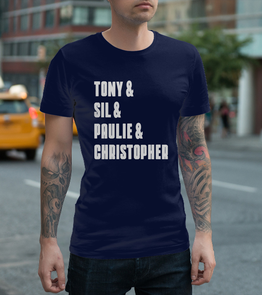 Tony and Sil and Paulie and Christopher Sopranos Characters T-Shirt