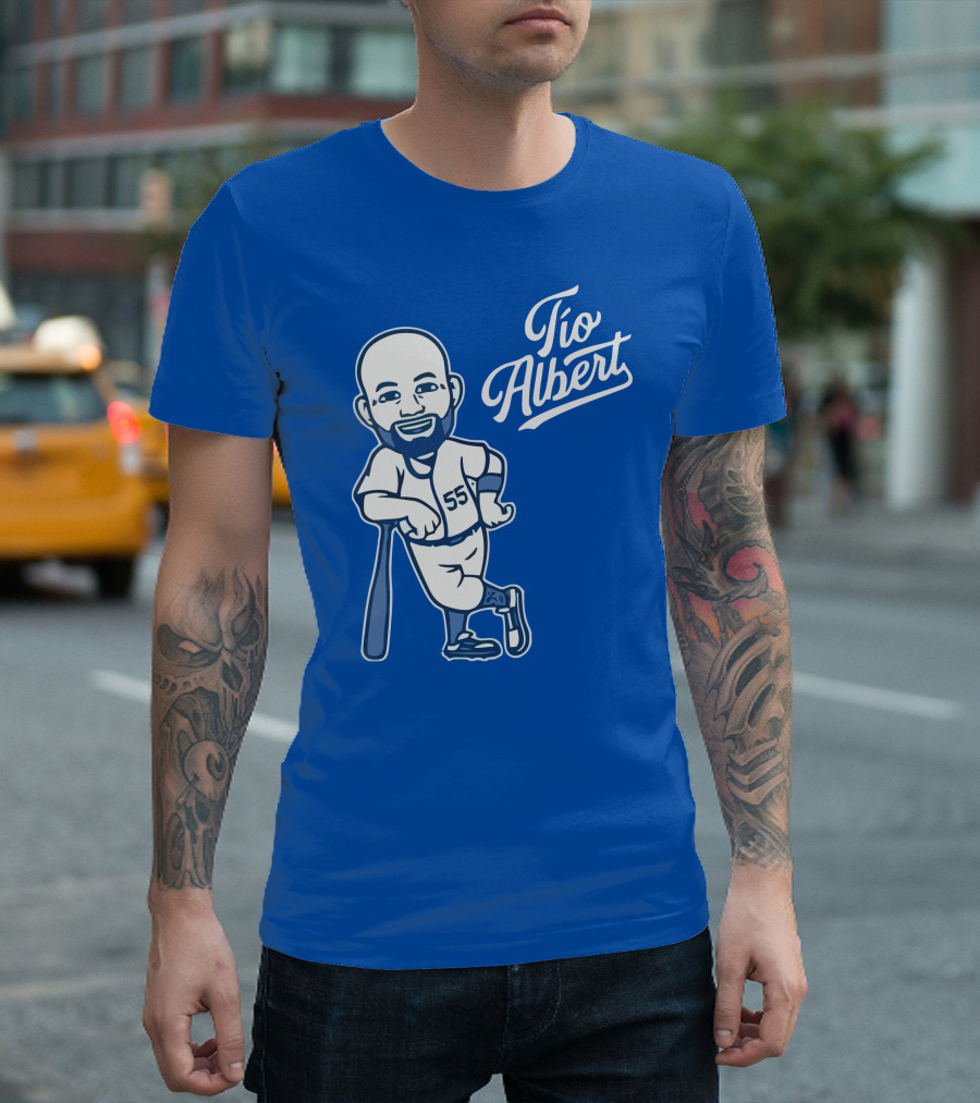 Los Angeles Baseball Tio Albert 55 Cartoon Character T-Shirt