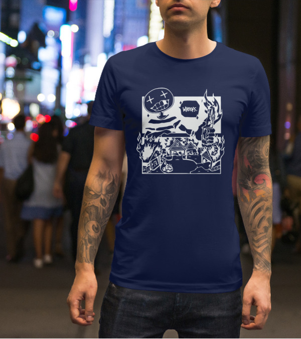 Offcanny Merch Shop Whoops Burning Houses Scene T-Shirt