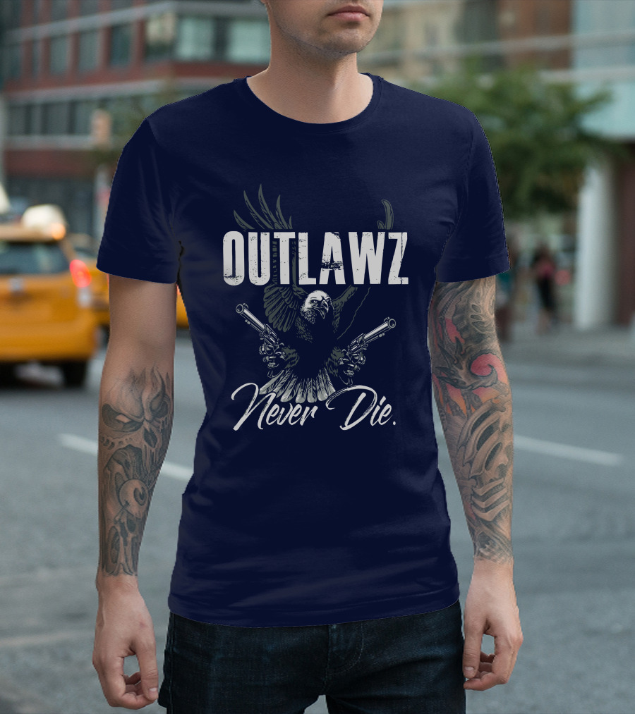 OUTLAWZ Never Die Eagle Guns T-Shirt