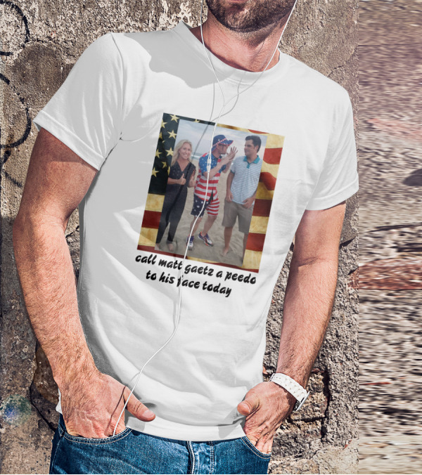 Call Matt Gaetz A Peedo To His Face Today American Flag Beach Photo T-Shirt