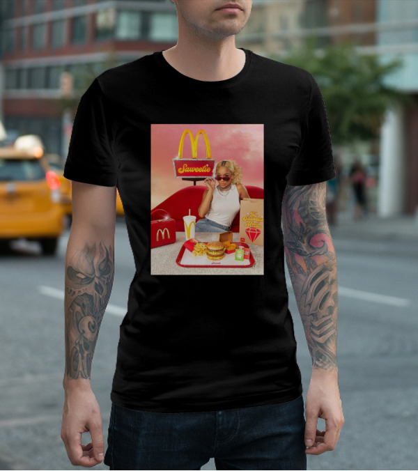 Saweetie Meal McDonald's Promo Featuring Iconic Branding And Menu Items T-Shirt