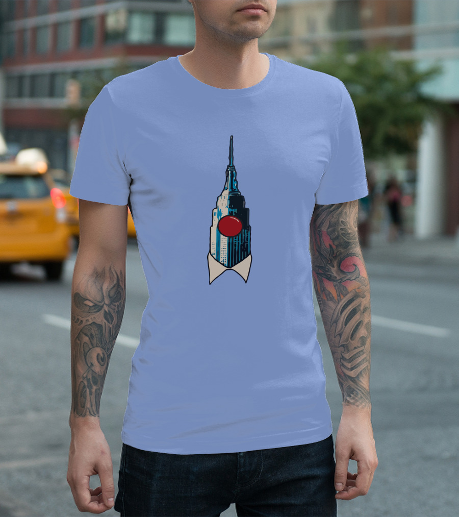 Dave Portnoy The Empire State Building Clown Shirt Blue Background T-Shirt