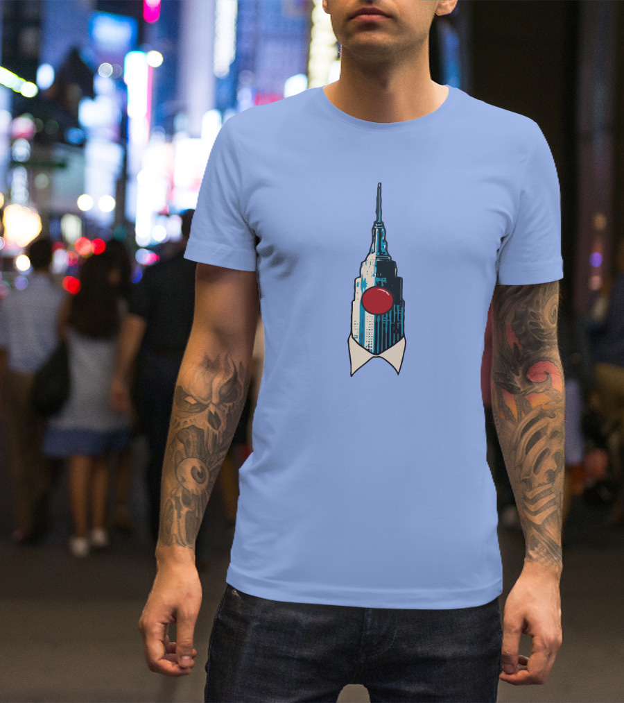 Dave Portnoy The Empire State Building Clown Shirt Blue Background T-Shirt