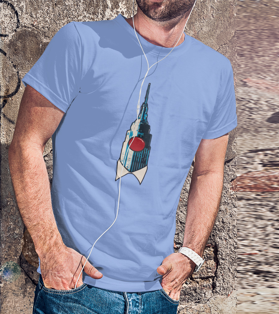 Dave Portnoy The Empire State Building Clown Shirt Blue Background T-Shirt