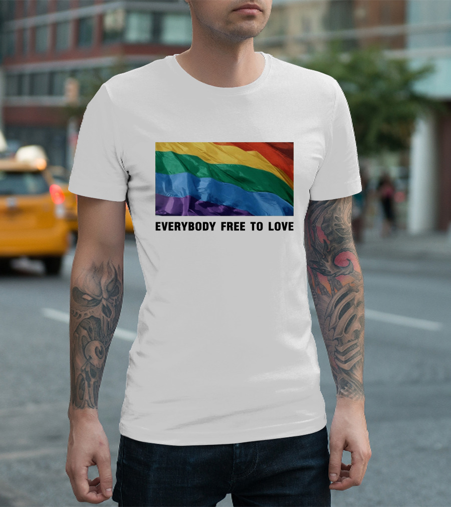 Everybody Free to Love Pride Rainbow Flag T-Shirt