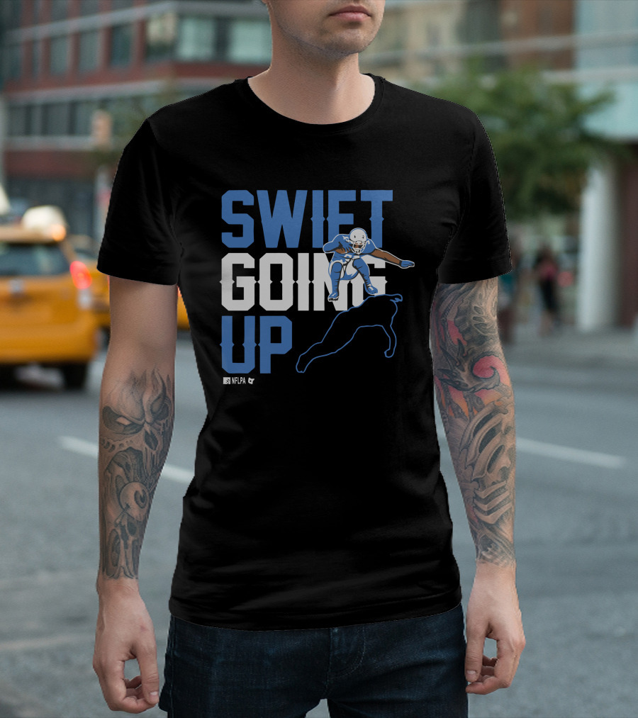 D'Andre Swift Going Up NFLPA Football Player Action T-Shirt