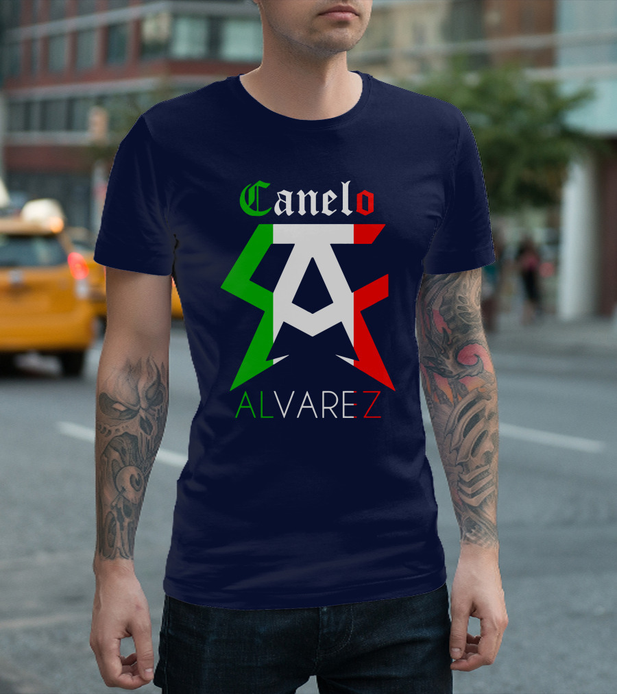 Canelo Alvarez Logo Mexican Flag Colors CA Initials T-Shirt