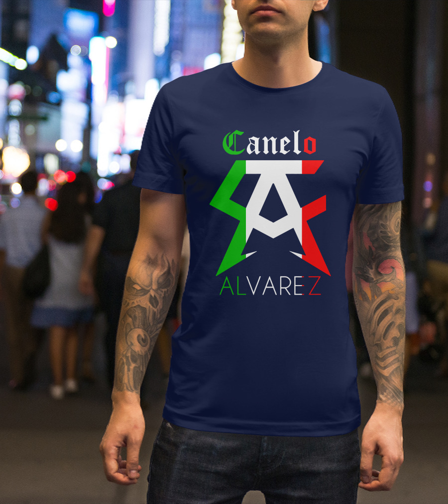 Canelo Alvarez Logo Mexican Flag Colors CA Initials T-Shirt