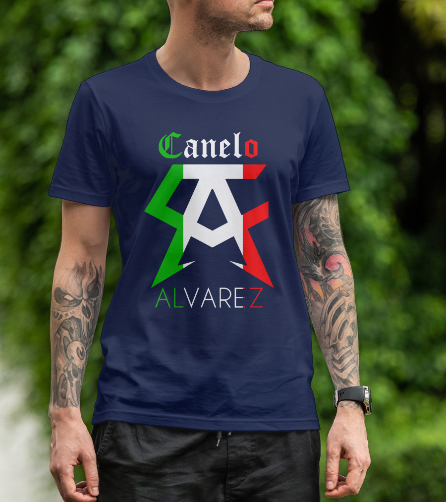 Canelo Alvarez Logo Mexican Flag Colors CA Initials T-Shirt