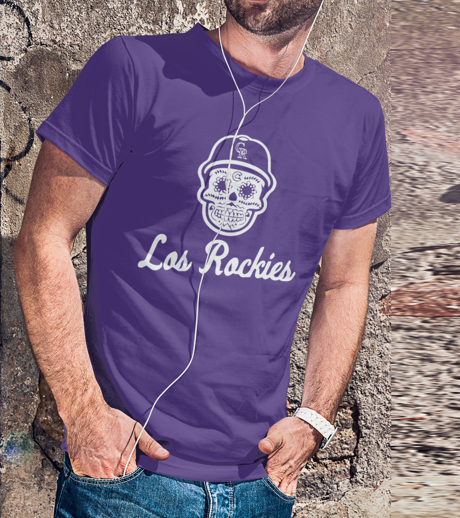 Los Rockies Calavera Sugar Skull Baseball Hat T-Shirt