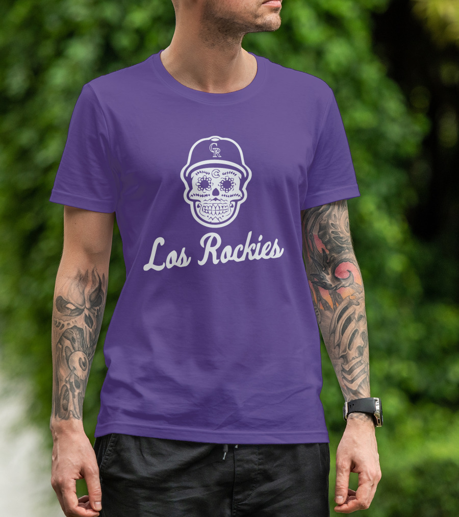 Los Rockies Calavera Sugar Skull Baseball Hat T-Shirt
