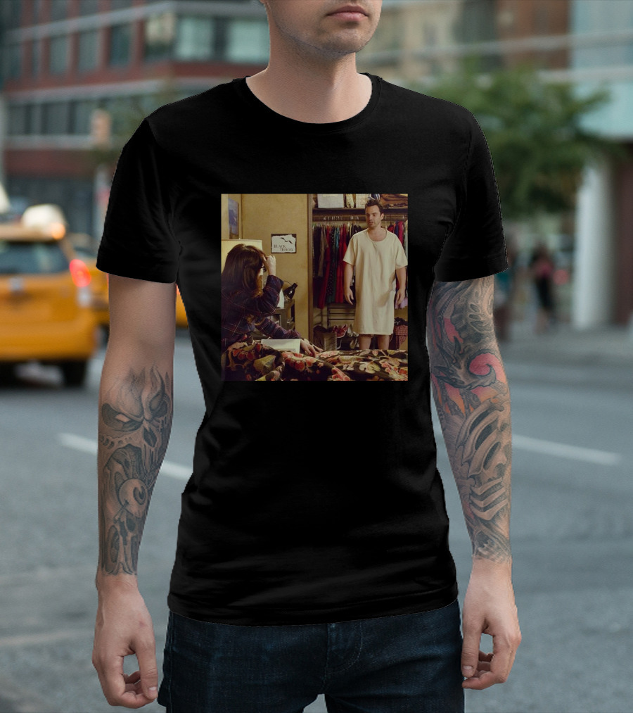 Nick Miller Sleepwear Scene with Pajamas and Wardrobe T-Shirt