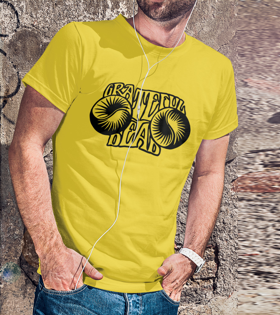 Grateful Dead Psychedelic Sunburst Yellow Background T-Shirt