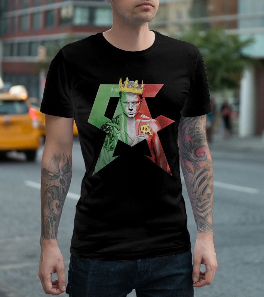 Canelo Champion King in Mexican Flag Colors with Crown and CA T-Shirt