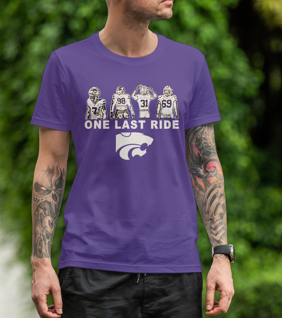 K-State Football One Last Ride Wildcats Players T-Shirt