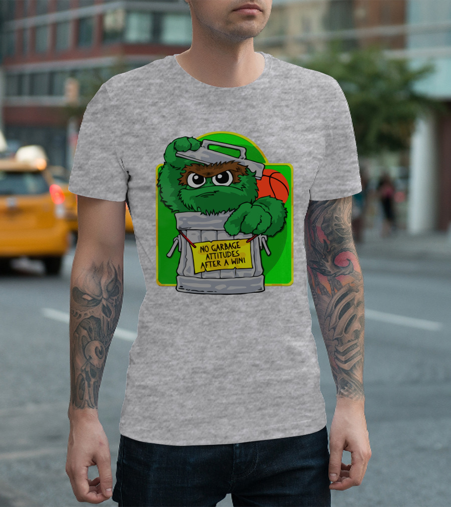 No Garbage Attitudes After A Win Eric Musselman Inspired Furry Trash Can Creature T-Shirt