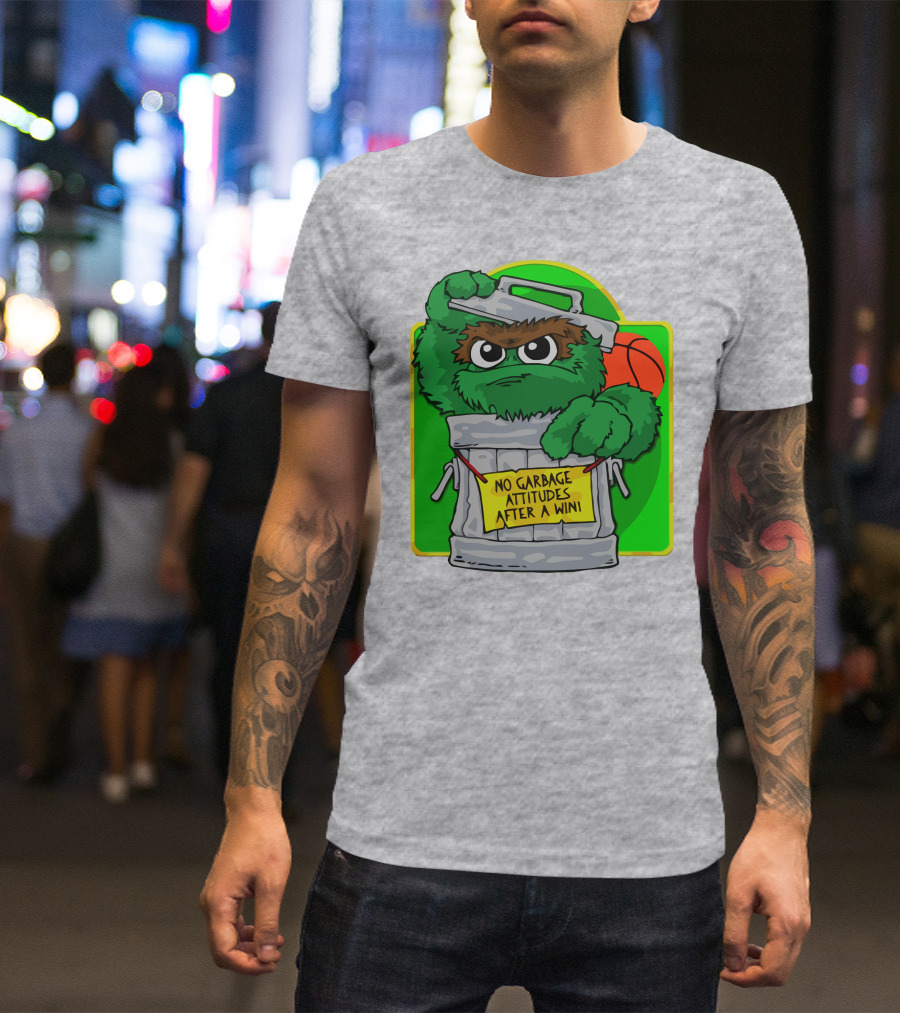 No Garbage Attitudes After A Win Eric Musselman Inspired Furry Trash Can Creature T-Shirt