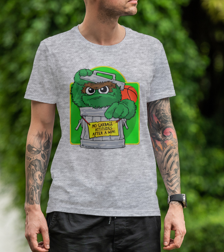 No Garbage Attitudes After A Win Eric Musselman Inspired Furry Trash Can Creature T-Shirt