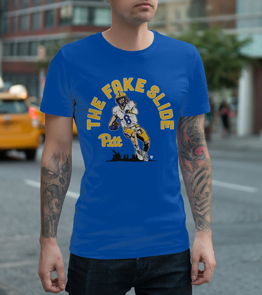 Pitt Kenny Pickett The Fake Slide Football Action T-Shirt