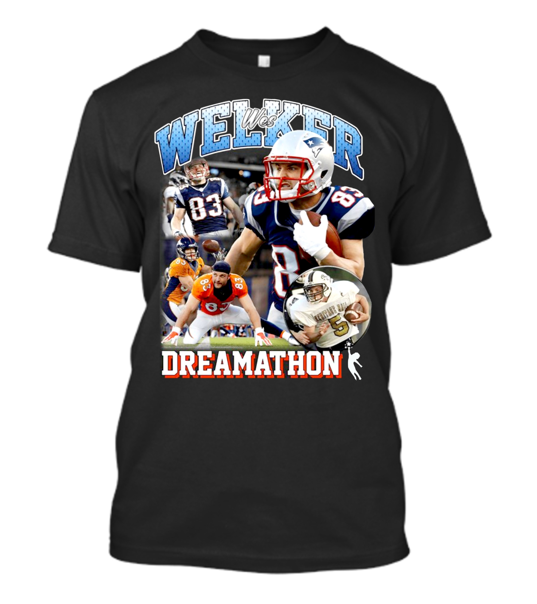 Wes Welker Dreamathon 83 Football Highlights Collection T-Shirt