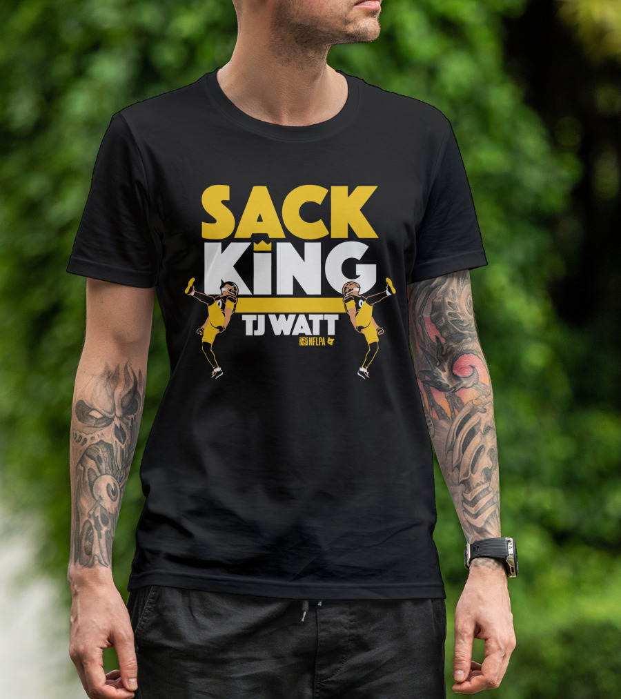 Sack King TJ Watt NFLPA Black And Gold T-Shirt